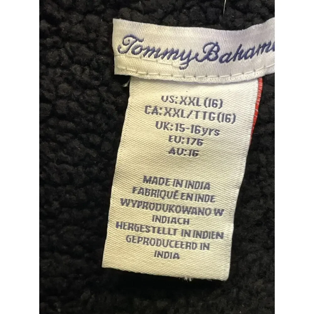 Tommy Bahama Flannel Kids XXL 16 Black White‎ Buffalo Check Sherpa Lined